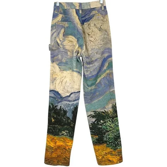 The Met x PacSun Van Gogh Wheat Field With Cypresses Carpenter Pants Size 24 - Picture 5 of 11